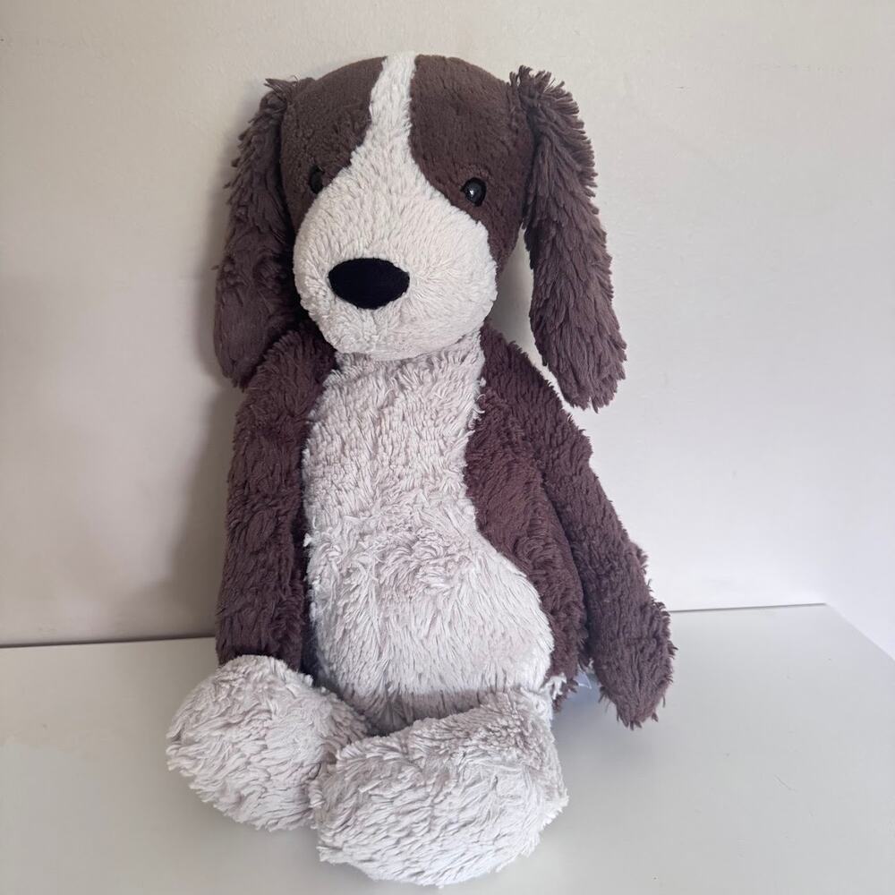 Jellycat Bashful Fudge Puppy Brown White Soft Plush Stuffed Animal Retired 16"